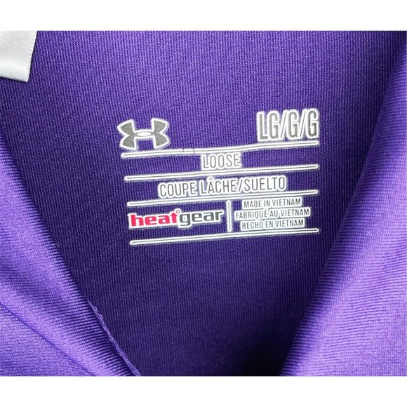 Georgia Tech Yellow Jackets Men’s Large Purple Polo Shirt Under Armour Loose - Picture 4 of 4